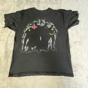 Adult Justice League Green Lantern Superman Batman Flash T-Shirt Size L Black